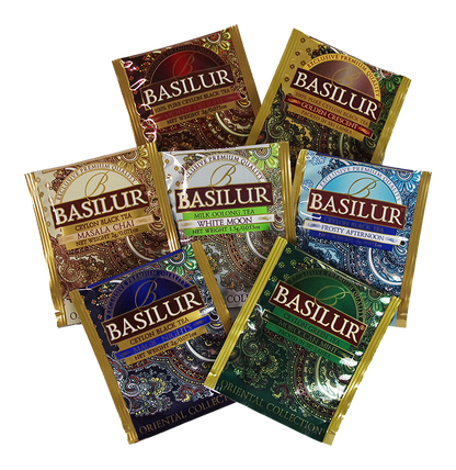 Zestaw herbat Basilur Ekspozytor Orientalny 90 kopert w różnych smakach.