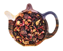 Owocowa herbata Leśny Kompot Babuni z jabłkiem, dziką różą, hibiskusem, żurawiną, czarnym bzem, truskawką i maliną.