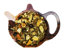 Herbata owocowa Dużo Szczęścia Naraz z pomarańczą, trawą cytrynową, imbirem, cynamonem, miętą i yerba mate.