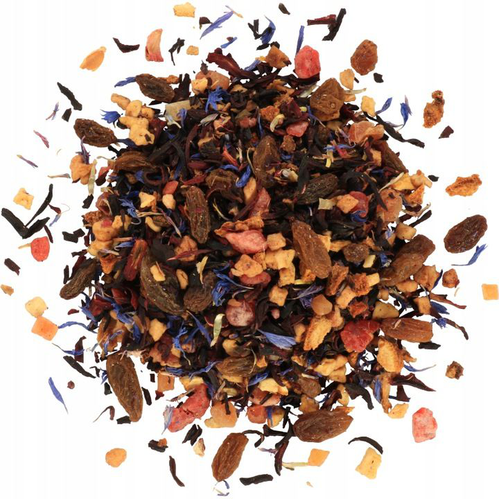 Owocowa herbata Caribbean Cocktail z rodzynkami, hibiskusem i nutą kokosa oraz ananasa