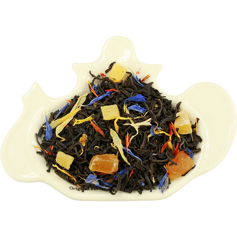 Czarna herbata liściasta Captain’s z mango, ananasem, bergamotką i cynamonem