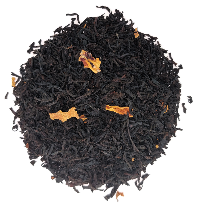 Czarna herbata liściasta English Rose z dodatkiem płatków róży i aromatem różanym