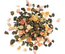 Liściasta zielona herbata cejlońska z papają, truskawką i nutą śmietanki.