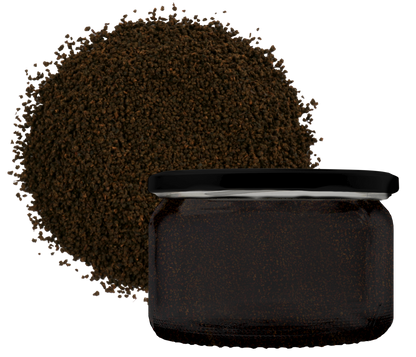 Herbata czarna Royal Tea w słoiku i w formie sypanej obok.