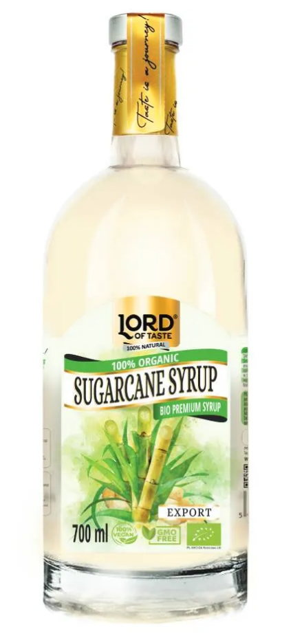 Syrop z trzciny cukrowej BIO Lord of Taste w butelce 500 ml.