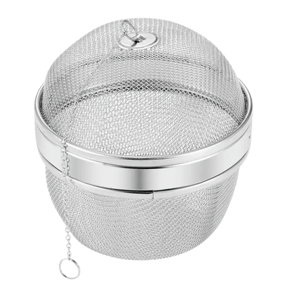 Metalowy zaparzacz kulisty Alden o średnicy 7 cm z łańcuszkiem do parzenia herbaty i ziół.