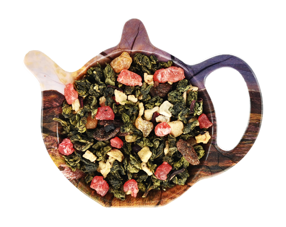 Herbata liściasta Oolong Truskawkowy Mix z owocami i truskawkowym aromatem