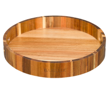 Drewniana taca Basilur 35 cm okragla z uchwytami do serwowania herbaty i przekasek