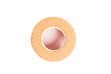 Różowy podgrzewacz ceramiczny do herbaty i naparów widok z góry z miejscem na świeczkę