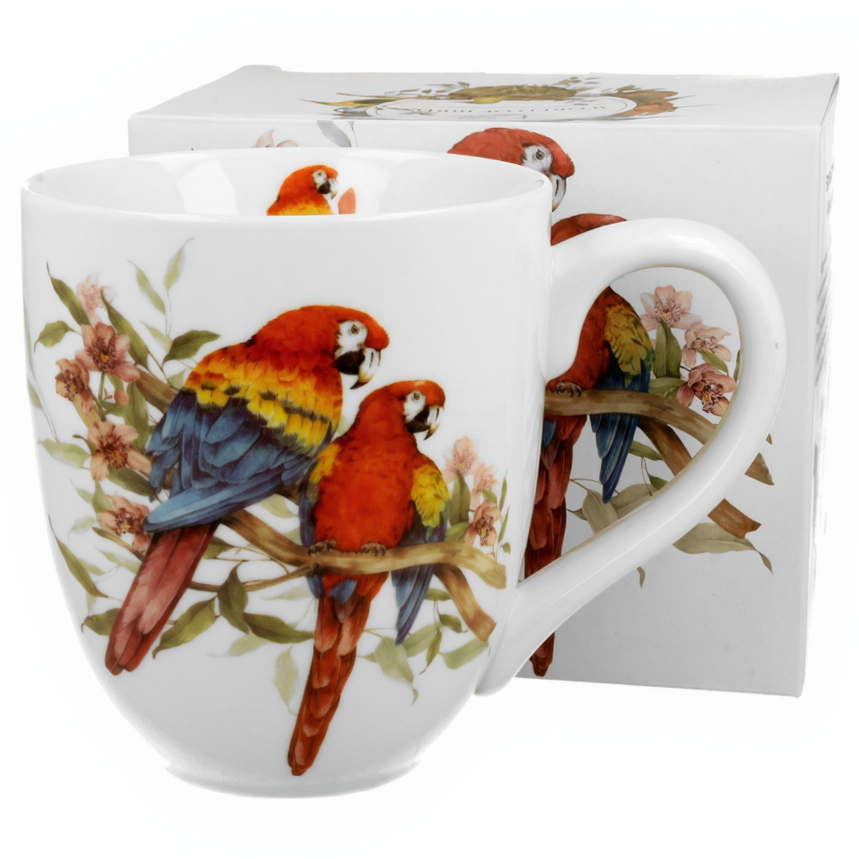 Kubek porcelanowy XXL Papugi Ara Szkarłatne - 1000 ml