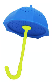 Zaparzacz do herbaty w kształcie parasolki widoczny od spodu.