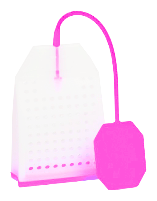 Silikonowy zaparzacz do herbaty w kształcie różowej torebki