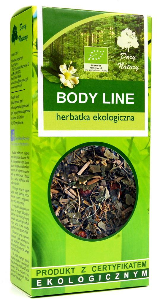 Opakowanie ekologicznej herbatki Body Line Dary Natury 50 g wspomagającej sylwetkę