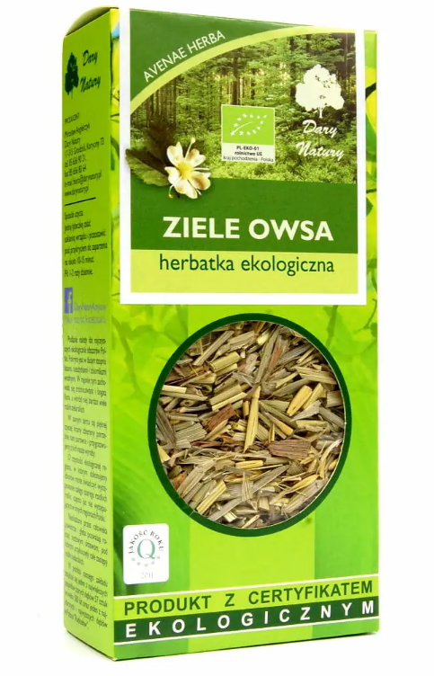 Opakowanie herbatki Ziele Owsa Dary Natury 40 g, ekologiczny napar wspierający układ nerwowy i odporność