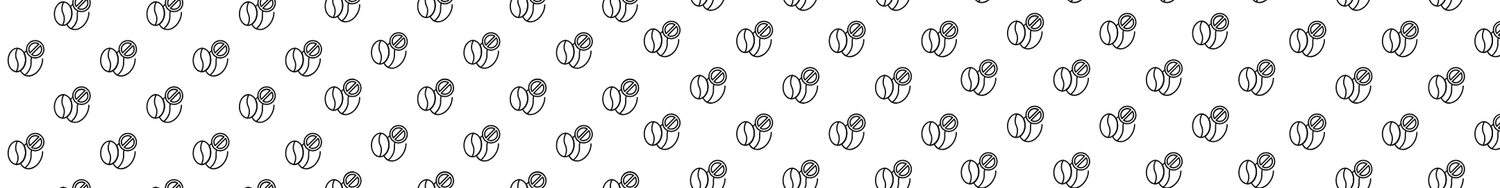 Powtarzalny wzór konturowych ikon ziaren kawy na białym tle, minimalistyczna grafika.