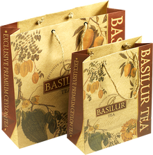 Zestaw toreb prezentowych Basilur – duża i mała w stylu vintage z logo marki