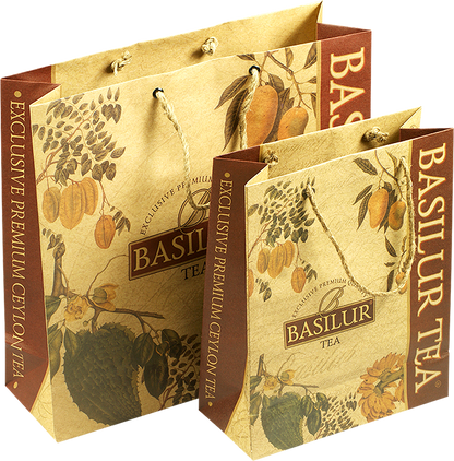 Zestaw toreb prezentowych Basilur – duża i mała w stylu vintage z logo marki