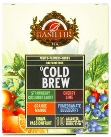 Zestaw herbat Basilur Cold Brew z pięcioma orzeźwiającymi smakami do zaparzania na zimno.