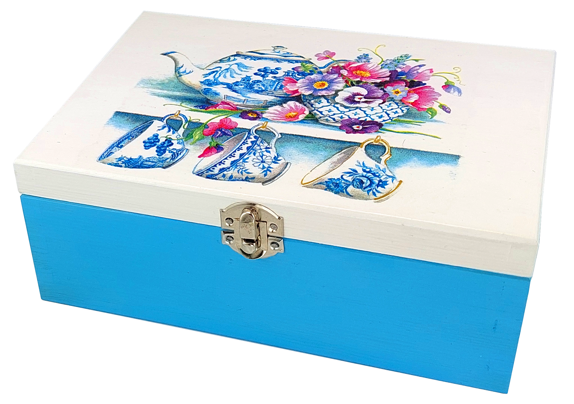 Zestaw Basilur Filiżanki z ozdobną pokrywą i herbatami premium w środku.