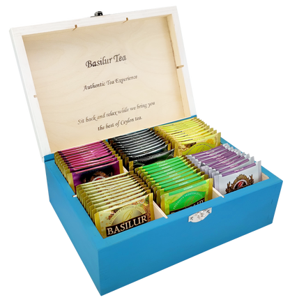 Wnętrze zestawu Basilur Filiżanki z różnorodnymi smakami herbat Ceylon.