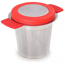 Nowoczesny zaparzacz czerwony z przykrywką i podstawką. Idealny do parzenia herbaty liściastej i ziół. Kup i ciesz się aromatem codziennie!